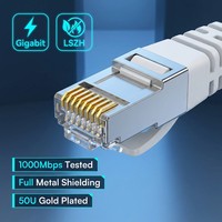 Kabel Patch Ethernet Gigabit Cat6 Shielded STP HEADWAY Kecepatan Tinggi Putih LSZH RJ45 Model CJL-61FGP4-LNWH-M untuk Jaringan
