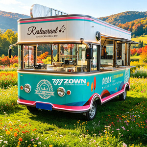 Custom Size Coffee Cart Van Snack Pizza BBQ Hot Dog Ice Cream Truck Concession Mobile Food <b>Trailers</b> Fully Equipped - Product Image 1