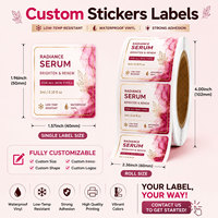 Étiquettes autocollantes en rouleau pour sérum en poudre lyophilisée, logo personnalisé imprimé, vinyle imperméable résistant aux basses températures, pour flacons en verre de 3 ml et 10 ml