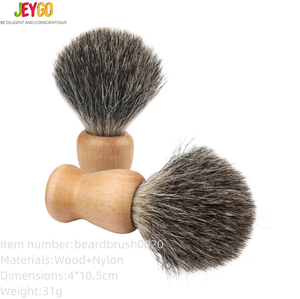 Brosse à barbe de luxe personnalisée avec logo, poils doux véganes, outil de <span class=keywords><strong>rasage</strong></span> en bois pour la marque de soins pour hommes - Product Image 1