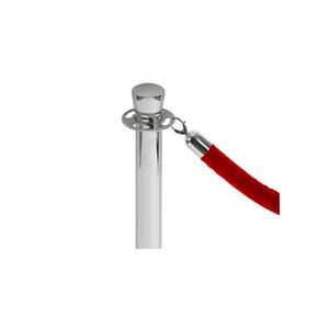 Cordoncino Separatore Bordeaux 1,5 M con Palo in Metallo Cromato Argento e Corda in Velluto Rosso per Controllo Folla e Gestione Code - Product Image 1