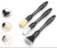 Vente flash : Ensemble de 3 brosses de détaillage automobile, brosse douce pour l'intérieur de la voiture, outil de nettoyage automobile professionnel, brosse multifonction pour les détails