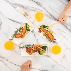 <span class=keywords><strong>9.5</strong></span> inch hình chữ nhật màu trắng bền vững lò vi sóng bã mía thực phẩm phục vụ phục vụ trái cây bữa ăn tối Đảng giấy tấm - Product Image 6