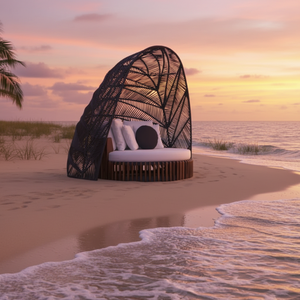 Chaises longues d'extérieur, mobilier de bord de piscine, lit de jour en <span class=keywords><strong>aluminium</strong></span>, mobilier de patio, chaise longue en corde, lit de repos en métal, mobilier d'extérieur, lit de soleil - Product Image 1