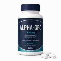 Comprimés d'Alpha GPC L-Alpha Glycérylphosphorylcholine : Choline pour la Nutrition, le Bien-être Cognitif et la Concentration – Étiquette Claire, Fournisseur Marque Blanche