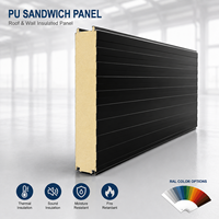 Panneau sandwich en PU certifié CE, panneau d'isolation en polyuréthane, panneau mural et de toiture pour structure en acier, chambre froide, atelier