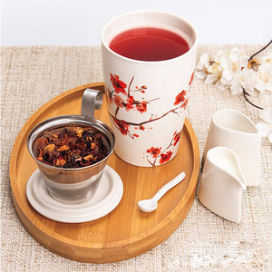 Ceramica Tazza di Tè Infusore con Infusore Cestino e Coperchio per la Macerazione