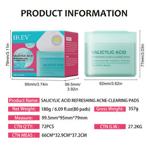 Disques de coton nettoyants pour l'acné à l'acide salicylique IREV, marque privée, 80 unités, hydratants et apaisants pour peaux acnéiques, OEM - Product Image 6