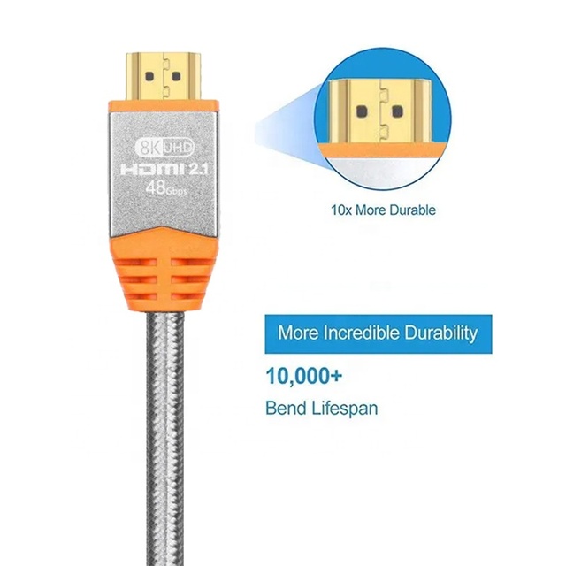 Xput 2m Ultra HD 48Gbps Coaxial Twisted Pair Gold Plated for Cable PVC for Monitor Display Projector-8K 60Hz 4K 120Hz HDR