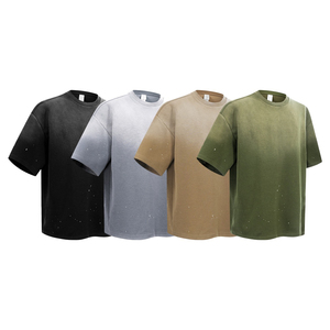 เสื้อยืดแขนสั้นผู้ชาย 350 กรัม ลายพิมพ์แบบอิงค์วอชและวอเตอร์วอชสไตล์วินเทจ - Product Image 1