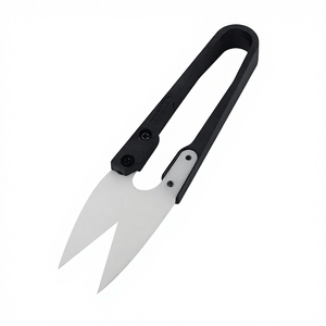 MANAN INSTRUMENTS U Shape Stainless Steel Scissors Black <b>Plastic</b> Handle Smooth <b>Edge</b> Multi-Purpose Cutting Tool DIY Grade - Product Image 1