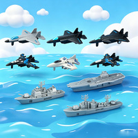 Vente en gros de mini-jouets promotionnels : kits de modèles en plastique de chasseurs et navires de guerre éducatifs à rétrofriction, à bas prix
