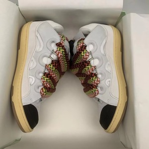 Chaussures de sport de luxe en cuir véritable de créateur, baskets plateforme de haute qualité avec lacets larges, chaussures décontractées tendance et à la mode - Product Image 1