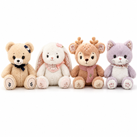 Jouets en peluche mignons d'animaux EPT, ours, lapin, cerf, chat, animaux en peluche doux, poupées câlines, cadeaux d'anniversaire et de Noël pour enfants