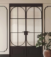 Puerta de Entrada Moderna de Acero con Diseño Francés, Arqueada, Doble Ovalada, con Aislamiento Acústico y Prevención de Incendios, Apertura Lateral para Interiores de Villas