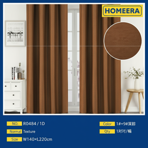 Marrone scuro 140x228cm poliestere tende con 8 occhielli fornitore all'ingrosso per tende & mantovane - Product Image 1