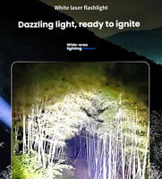 Projecteur LED personnalisable en alliage d'aluminium, étanche IP65, rechargeable par USB, à focalisation réglable, portée de faisceau 1000M+, CRI 90 élevé, 2000 Lumens