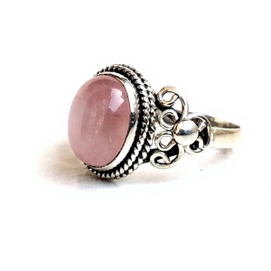 Solid Sterling Silver Beautiful Pink <b>Rose</b> <b>Quartz</b> <b>Ring</b> Gemstone Bezel Setting for Anniversary - Product Image 2