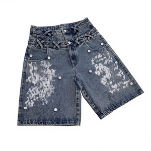 Shorts Cargo de Mezclilla Desgastada para Hombre con Diseño de Bolsillos 3D, Estilo Urbano, Ropa de Verano - Product Image 4
