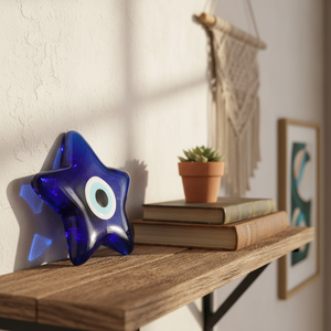 9X9 CM Glass Star Evil Eyes Plaque Design Unique pour la décoration de la maison ou du bureau - Product Image 3