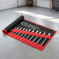 Jeu de clés à cliquet flexibles métriques 12 pièces, pochette en toile pour réparation automobile et mécanique