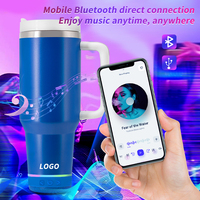 Gobelet en acier inoxydable isolé WeVi 40 oz avec haut-parleur Bluetooth Design minimaliste pour café et camping