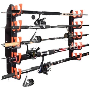 Fishing <b>Rod</b> Holder Wall Mount <b>Plastic</b> Adjustable Bracket Shelf For Garage Storage Rack - Product Image 1