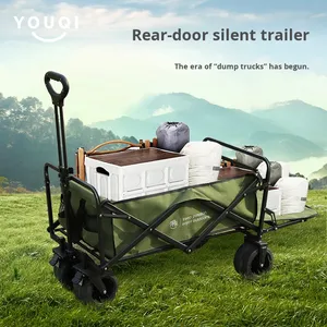 Stille Achterste Opvouwbare Kampeerwagen-Volledig Stalen Frame 600d Oxford Doek 360 Remwielen Grote Capaciteit Om Te Winkelen - Product Image 1