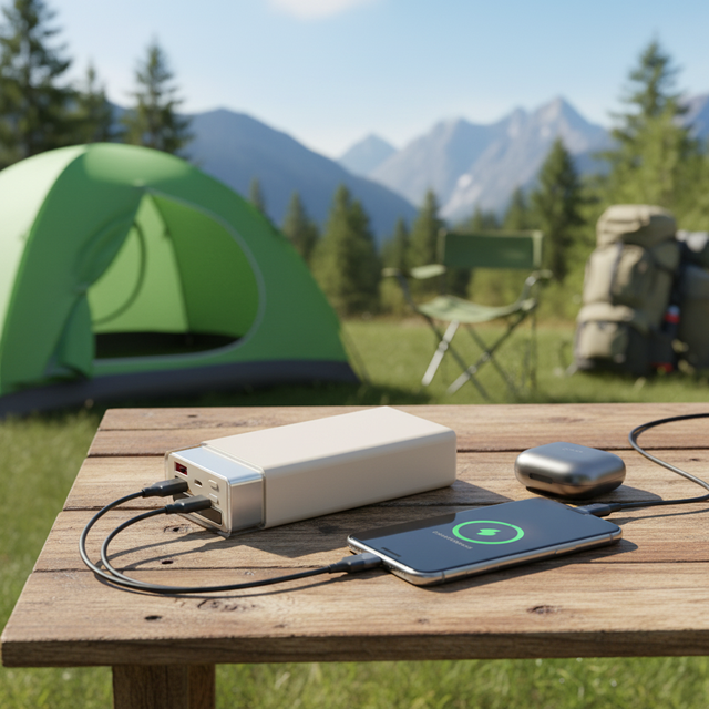 Portable Power Bank Station 20000mAh Fast Charging 22.5W Flashlight Emergency Outdoor Travel Power Supply Consumer Electronics