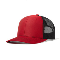 Gorra Trucker Premium Roja y Negra con Bordado 3D, Gorra de Béisbol de Malla, Gorra para Protección Solar al Aire Libre, para Senderismo y Pesca