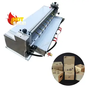 Semi Automatic Desktop Paper Box Glue Machine Adhesive Coating Spreader Leather Corrugated Cold Hot Melt Paper Gluing Machine