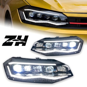 Gruppo Fari Sostitutivi per Volkswagen <span class=keywords><strong>Polo</strong></span> 2017-2022, Fari LED Matrix Aftermarket con Luci Diurne a LED - Product Image 1