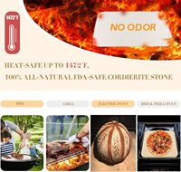 Ensemble de 4 pierres à pizza rectangulaires-Grande pierre de cuisson de 15 "avec pelure de chêne, coupeur et 10 papiers de cuisson gratuits pour four et gril
