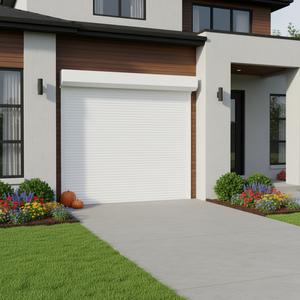 Panneau de porte de <span class=keywords><strong>garage</strong></span> moderne en alliage d'aluminium avec bord de sécurité photoélectrique, marche arrière automatique en cas d'obstacle détecté, surface finie - Product Image 1