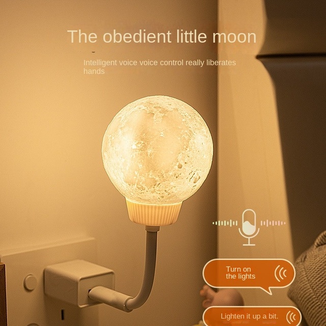 Internet Famous LED Globe Night Light Intelligent Voice Eye Protection Desk Lamp USB Voice Control Atmosphere Lighting Bedroom