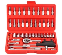 Ensemble d'outils de réparation automobile de 46 pièces/outil à douille avec clé à cliquet/tournevis ensemble d'outils combinés