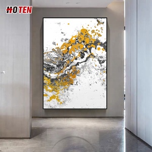 <span class=keywords><strong>Toile</strong></span> abstraite peinte à la main, paysage marin nuageux Jinshan en noir et blanc, à des fins décoratives - Product Image 2