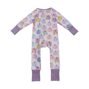 RTS Vente en gros Vêtements pour enfants Barboteuse colorée à fermeture éclair et citrouille pour bébé Vêtements de printemps et d'automne au design - Product Image 3