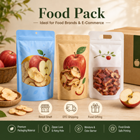 Sachet refermable pour chips de pomme, chips de noix de coco, granola, avec fenêtre transparente, sachet autoportant pour emballage de noix