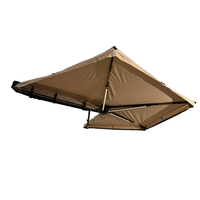 Auvent autoportant 270 degrés 4x4 tout-terrain imperméable, double couche, coque en PVC souple enduite de PU, avec éclairage LED intégré, couleur kaki, vente en gros