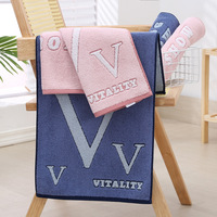 Lot de serviettes de visage en coton longues fibres de qualité supérieure, absorbantes, pour la maison, ensemble cadeau pour couple, en coton jacquard épaissi