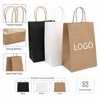 Sac en papier kraft épais, sac à main en papier kraft, sac d'emballage pour la restauration à emporter, sac de shopping en papier kraft pour boulangerie