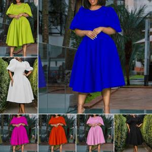 Ultimi Modelli di Abiti Estivi da Donna, Casual o Eleganti, con Maniche Corte a Sbuffo, Linea ad A, per Ufficio - Product Image 2