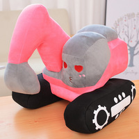 Coussin en peluche créatif en forme d'excavatrice de dessin animé, jouet en peluche doux, véhicule de construction, cadeau pour enfants et garçons, en stock, vente en gros