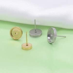 Stainless Steel <b>Round</b> Earring <b>Posts</b> Thickened Welded For Earring Making DIY Jewelry Findings Rose Gold Steel Gold - Product Image 3