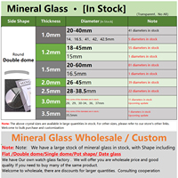 Verre minéral Double dôme 1.5mm d'épaisseur 40-49.5mm diamètre montres outils de réparation accessoires pièces de Surface usine en gros personnalisé