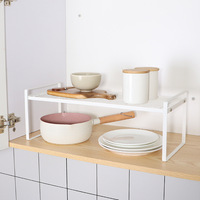 Étagère de rangement pliable en métal pour la cuisine, à double niveau, multifonctionnelle, pour assiettes et bols