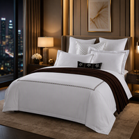 Ensemble de literie de chambre à coucher 100% coton, drap de lit de couleur blanche, taille unique en percale