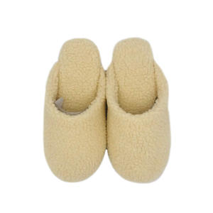 Zapatillas de Casa de mula de lana Sherpa para mujer, estilo básico con costura, suela de TPR, Zapatillas de casa de interior cálidas y esponjosas - Product Image 3