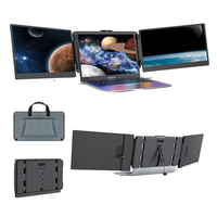 Écran d'extension d'ordinateur portable avec écran LCD IPS triple de 14 pouces, haut-parleur intégré USB pour usage professionnel